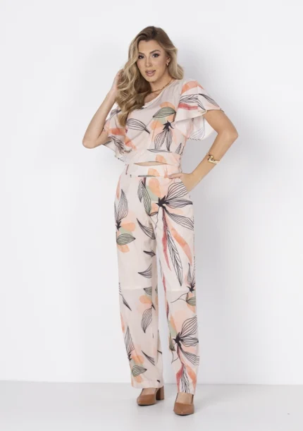 Calça Estampada - Salmão